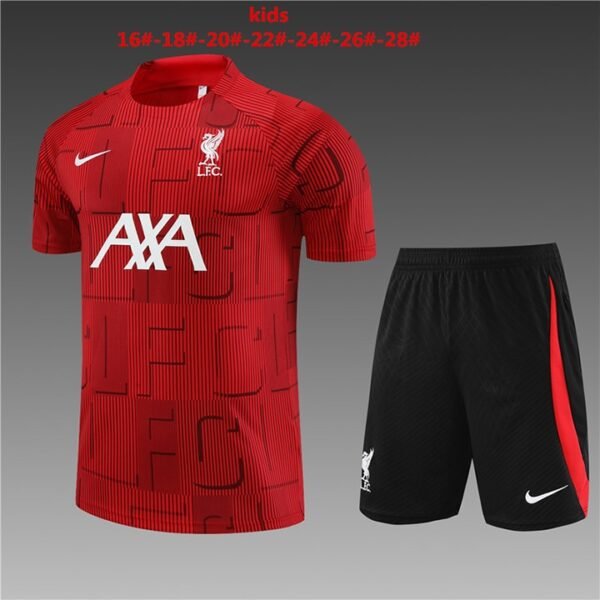 2324 liverpool kids kit red shorts with pocket S-XXL