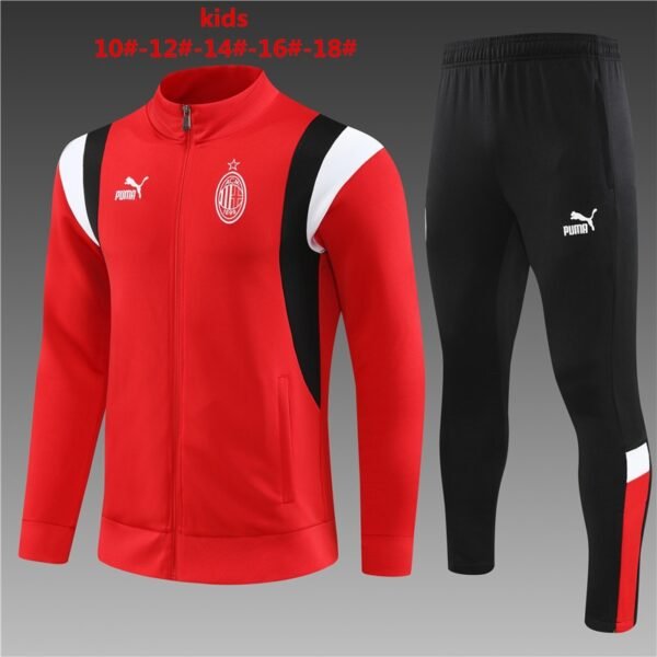 2324 AC Milan long zipper red KID KIT 10-18