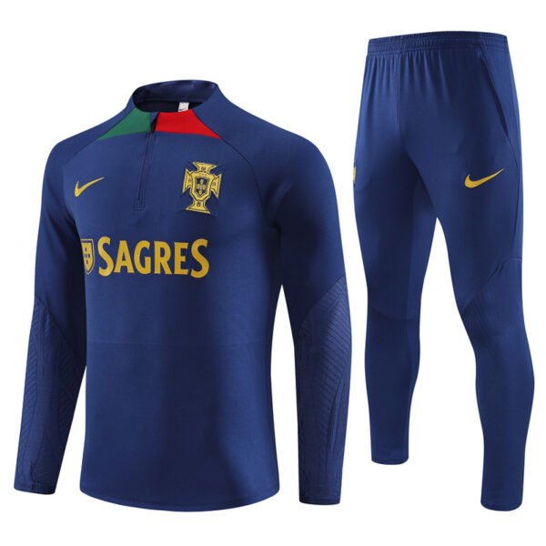 B711  # 2324 HALF  zipper Portugal deep blue kit S-XXL