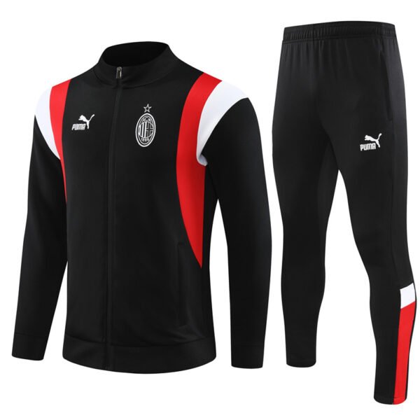 2324 long zipper AC milan  black with red and white  kit S-XXL