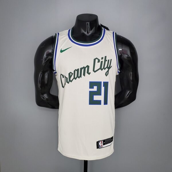 HOLIDOAY#21 Bucks Beige NBA jersey Size??S-XXL